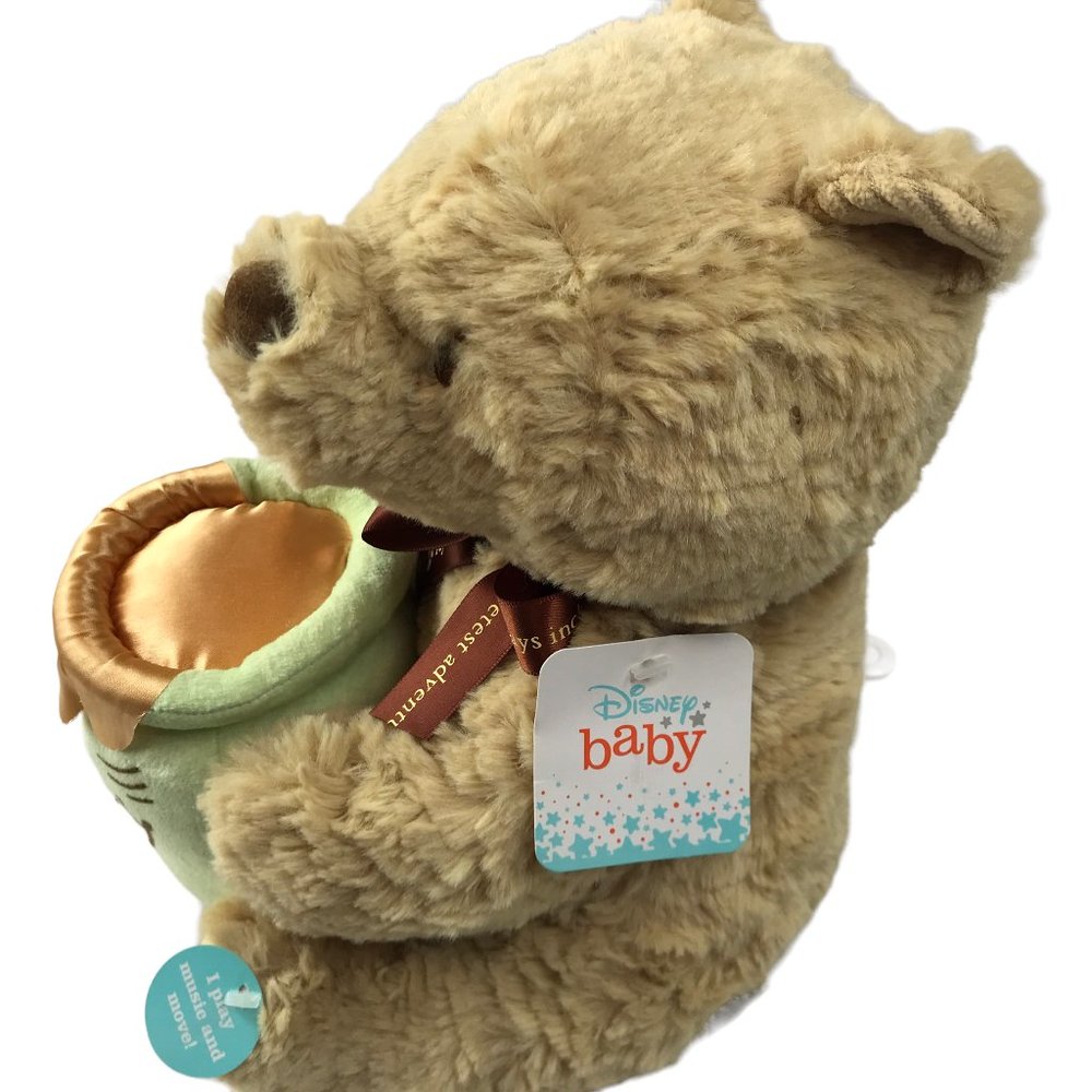 Soft Toy Plush New NWT DISNEY BABY Winnie the Pooh Honey Pot Music Wind Up